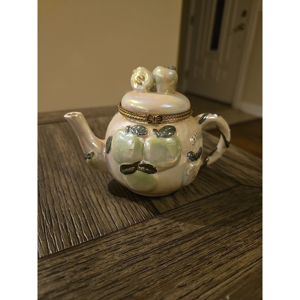 vintage miniature decorative‎ teapot trinket holder